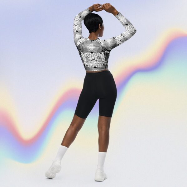 all over print recycled long sleeve crop top white back 66dfccd073965